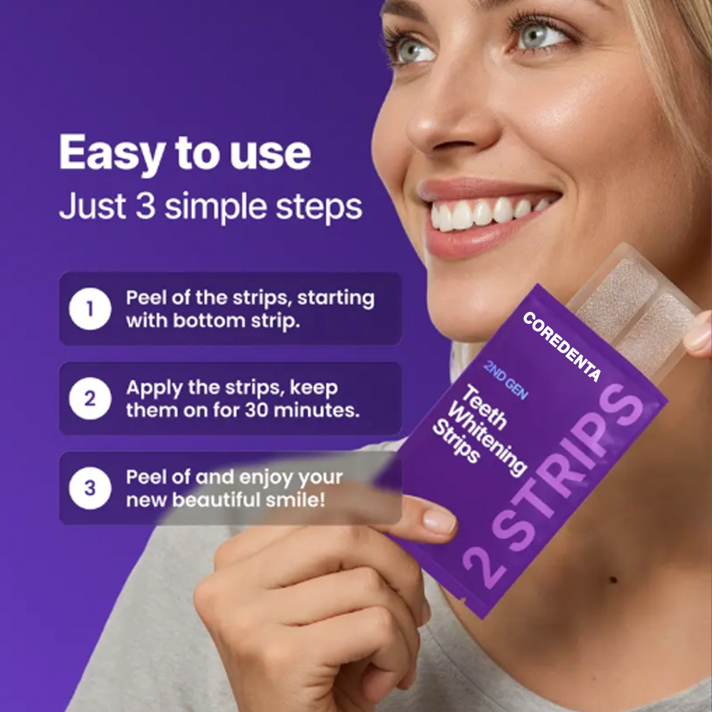 Jhati® COREDENTA Purple Non Sensitive Teeth Whitening Strips