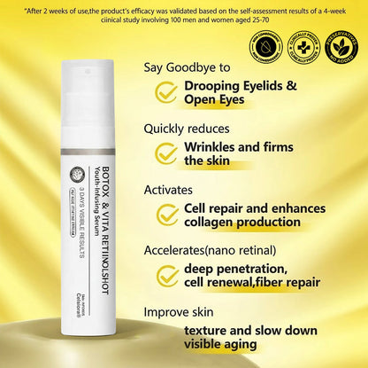 Last Day 70%OFF🥇Botox & Retinol Shot - Eraser for Deep Wrinkles, Sagging Jowls & Puffy Eyes