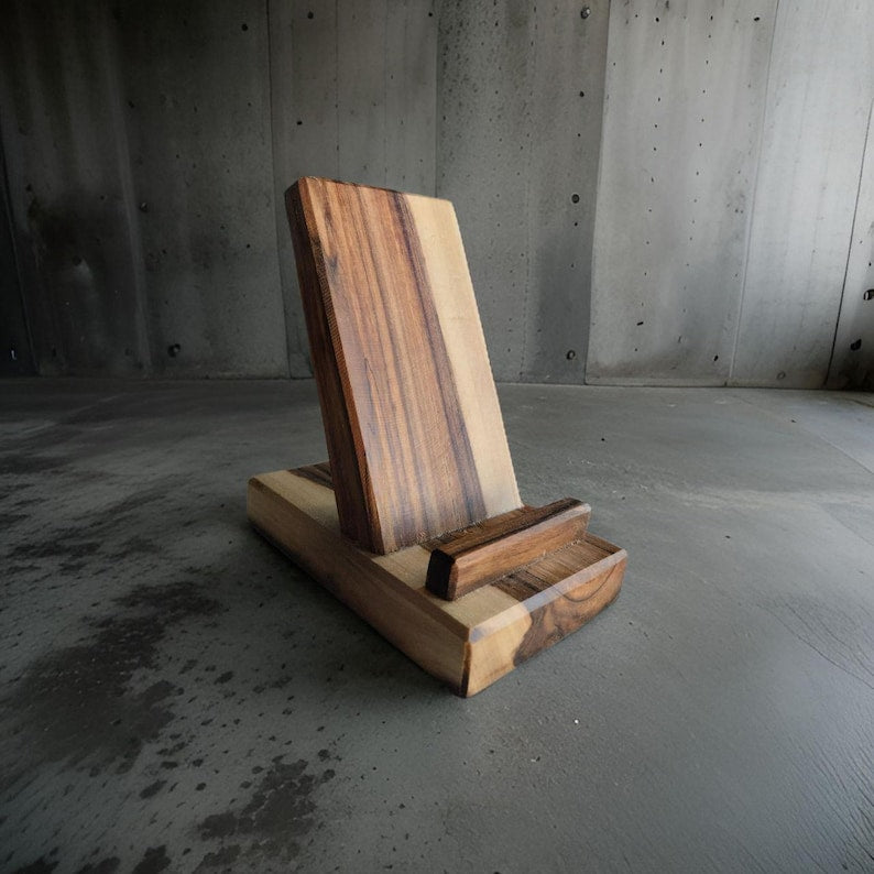 Jhati Handcrafted Walnut Wooden Phone Stand