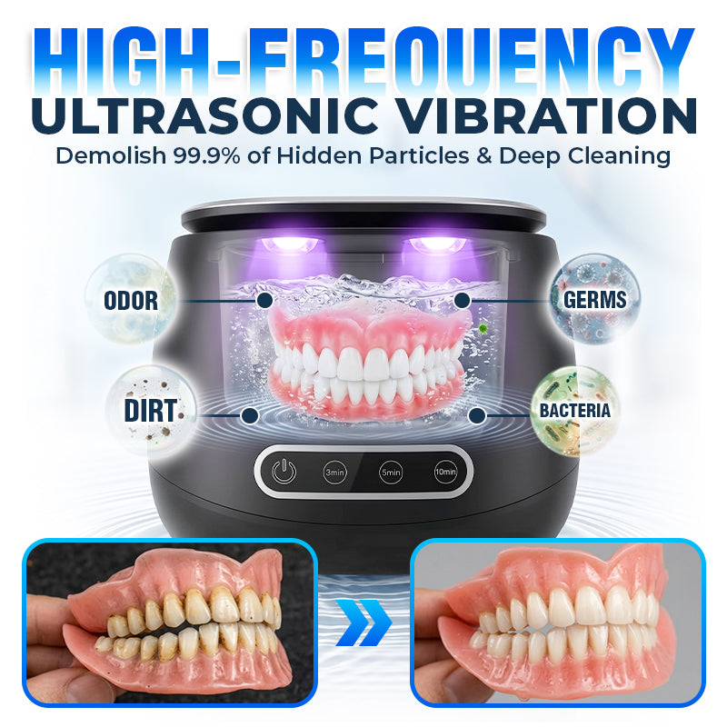⭐️Rolimey® 25W Deep Cleaning Denture Ultrasonic Cleaner for Retainers, Mouth Guards, Aligner