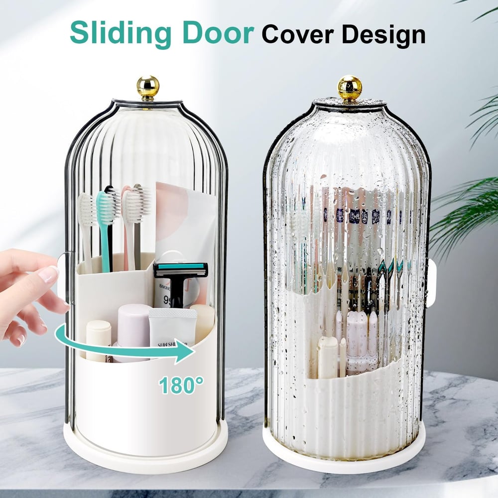 Jhati® Sliding Lid Organizer for Toothbrush, Toothpaste, Makeup Brushes