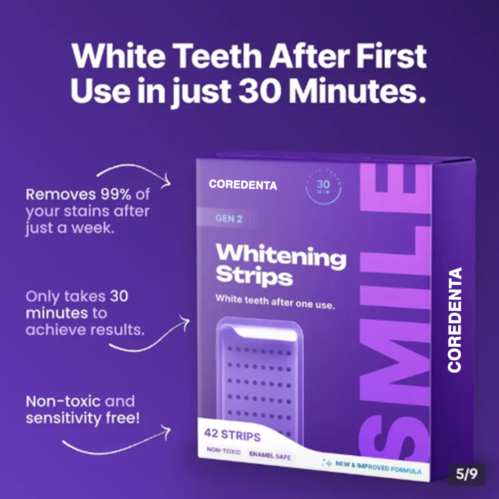 Jhati® COREDENTA Purple Non Sensitive Teeth Whitening Strips