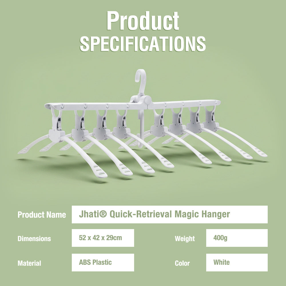 Jhati® Quick-Retrieval Magic Hanger: Ultimate Space-Saving & Instant Release Organizer