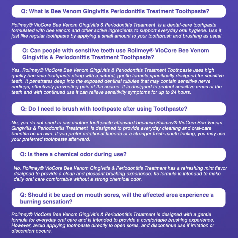 ⭐️Rolimey® VioCore Bee Venom Gingivitis & Periodontitis Treatment Toothpaste