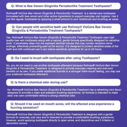 ⭐️Rolimey® VioCore Bee Venom Gingivitis & Periodontitis Treatment Toothpaste