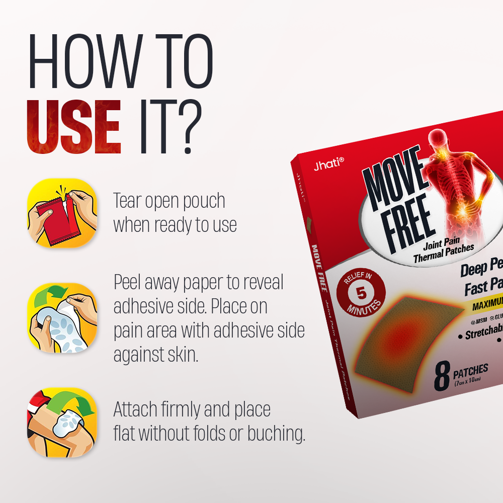 Instant Relief✅Jhati® MoveFree Joint Pain Thermal Patches