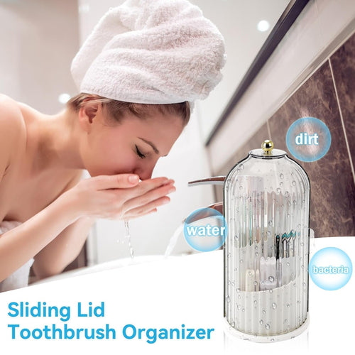 Jhati® Sliding Lid Organizer for Toothbrush, Toothpaste, Makeup Brushes