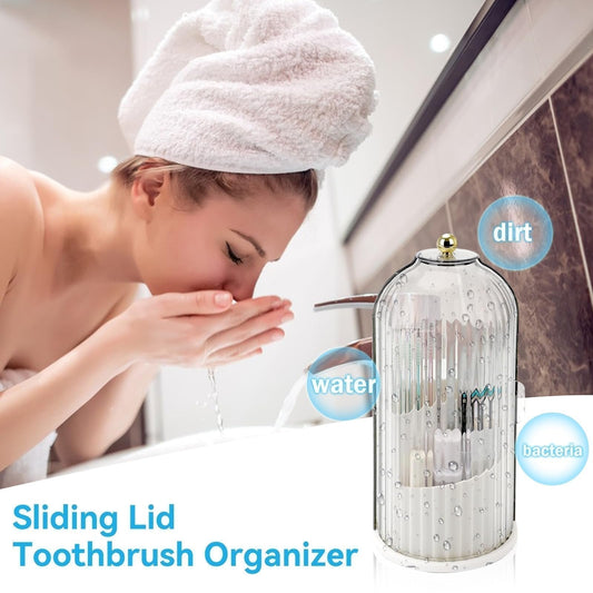 Jhati® Sliding Lid Organizer for Toothbrush, Toothpaste, Makeup Brushes