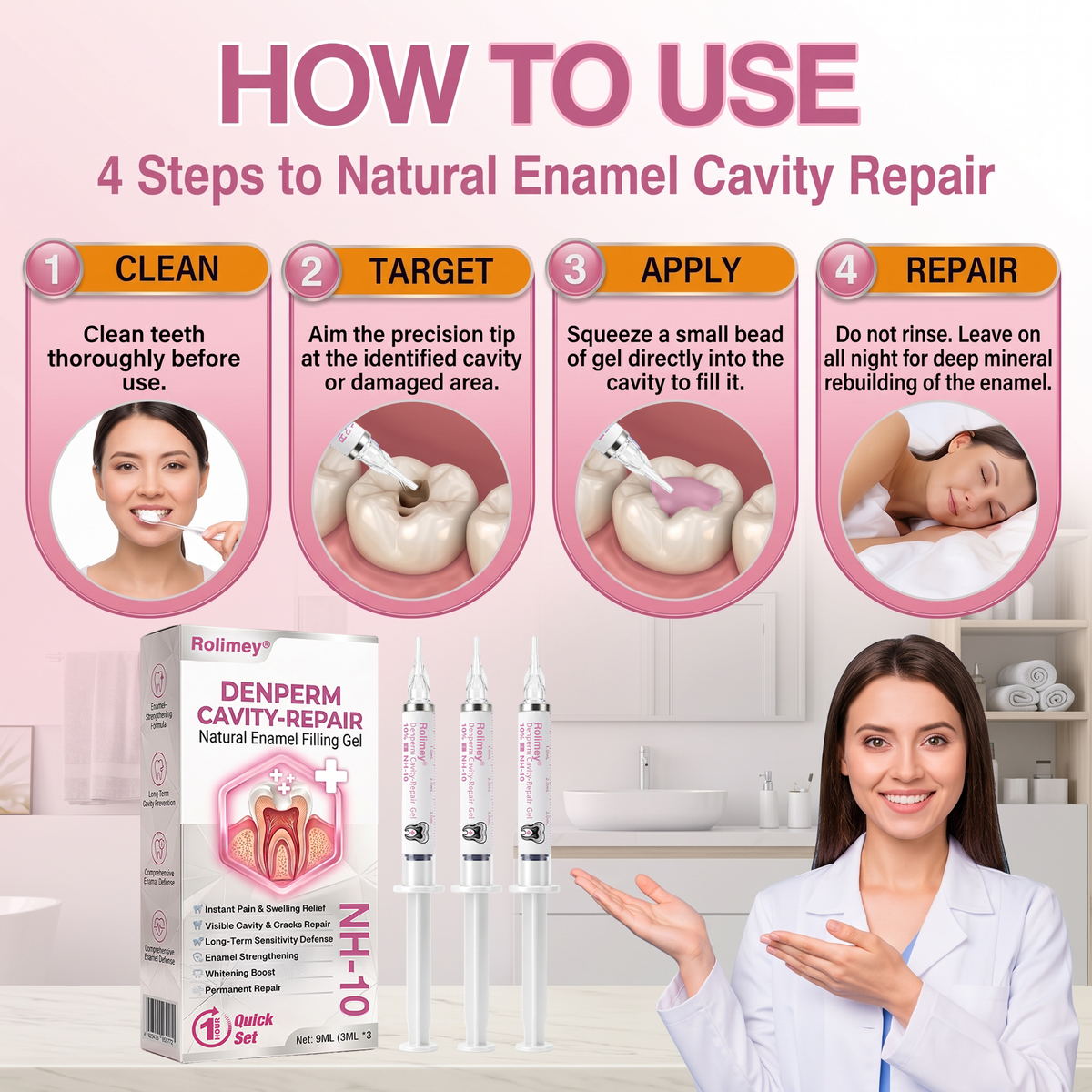 🇺🇸Rolimey® DenPerm Cavity-Repair Natural Enamel Filling Gel